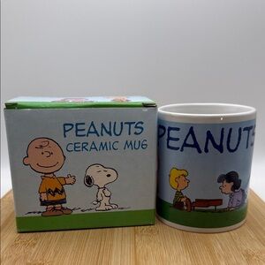 Peanuts Blue and White Ceramic Mug New in Box